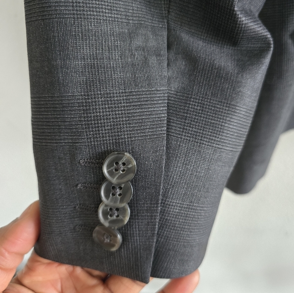 Express Men Blazer Sports Coat Wool 40R Gray PinStriped 2button Career - Picture 13 of 13